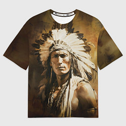 Мужская футболка оверсайз Североамериканский индеец