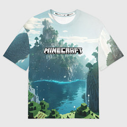 Футболка оверсайз мужская Minecraft logo map, цвет: 3D-принт