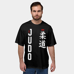 Футболка оверсайз мужская Борьба дзюдо с иероглифом, цвет: 3D-принт — фото 2