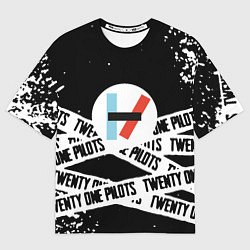 Футболка оверсайз мужская Twenty one pilots stripes steel, цвет: 3D-принт
