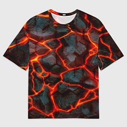 Мужская футболка оверсайз Трещины лавы
