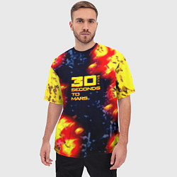 Футболка оверсайз мужская Thirty Seconds to Mars огненное лого, цвет: 3D-принт — фото 2