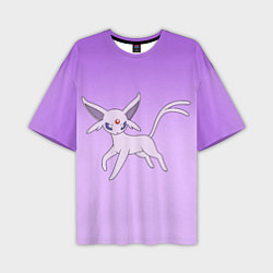 Футболка оверсайз мужская Espeon Pokemon - розовая кошка покемон, цвет: 3D-принт