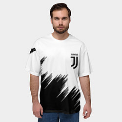 Футболка оверсайз мужская Ювентус краски спорт, цвет: 3D-принт — фото 2