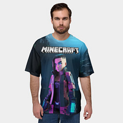 Футболка оверсайз мужская Minecraft woman cyberpunk, цвет: 3D-принт — фото 2