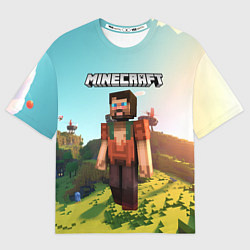 Футболка оверсайз мужская Minecraft персонаж, цвет: 3D-принт