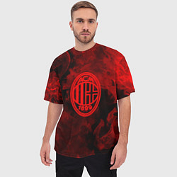 Футболка оверсайз мужская Милан огненый стиль, цвет: 3D-принт — фото 2