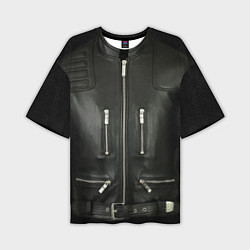 Мужская футболка оверсайз Terminator first - leather jacket