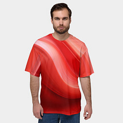Футболка оверсайз мужская Красная волна, цвет: 3D-принт — фото 2