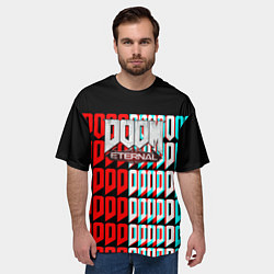 Футболка оверсайз мужская Doom eternal glitch, цвет: 3D-принт — фото 2