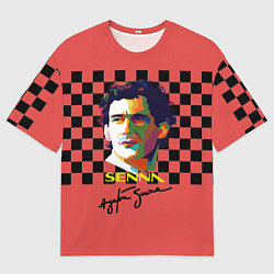 Футболка оверсайз мужская Айртон Сенна гонщик, цвет: 3D-принт