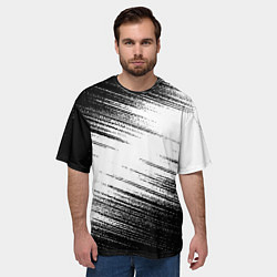 Футболка оверсайз мужская Белые помехи, цвет: 3D-принт — фото 2