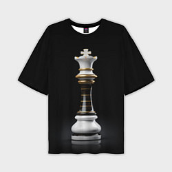 Футболка оверсайз мужская Белый король - шахматы, цвет: 3D-принт