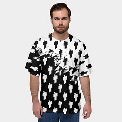 Футболка оверсайз мужская Billie Eilish pattern black, цвет: 3D-принт — фото 2