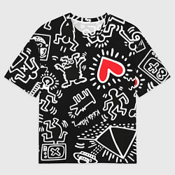 Мужская футболка оверсайз Kit Haring little men