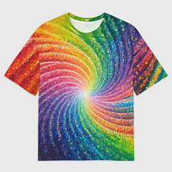 Футболка оверсайз мужская Радужные узоры яркие, цвет: 3D-принт