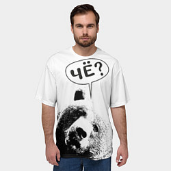 Футболка оверсайз мужская Большая голова медведя с вопросом чё, цвет: 3D-принт — фото 2