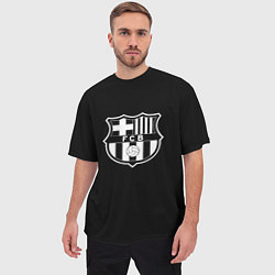 Футболка оверсайз мужская Barcelona fc club белое лого, цвет: 3D-принт — фото 2