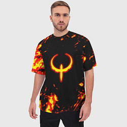 Футболка оверсайз мужская Quake fire logo, цвет: 3D-принт — фото 2