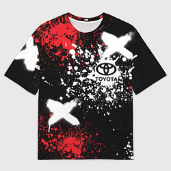 Мужская футболка оверсайз Тойота на фоне граффити и брызг красок