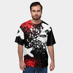 Футболка оверсайз мужская Форд на фоне граффити и брызг красок, цвет: 3D-принт — фото 2
