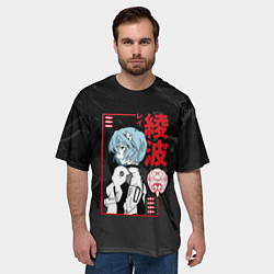 Футболка оверсайз мужская Evangelion - Рей Аянами, цвет: 3D-принт — фото 2