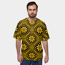 Футболка оверсайз мужская Славянский орнамент с оберегом алатырь, цвет: 3D-принт — фото 2