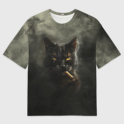 Футболка оверсайз мужская Кот - Бегемот, цвет: 3D-принт