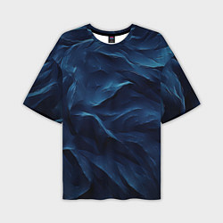 Мужская футболка оверсайз Синие глубокие абстрактные волны