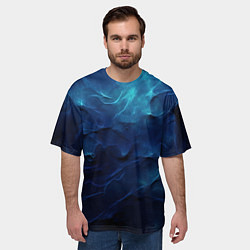 Футболка оверсайз мужская Абстрактные волны глубины, цвет: 3D-принт — фото 2