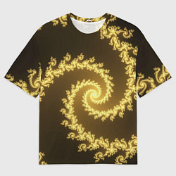 Футболка оверсайз мужская Желтая спираль фракталов, цвет: 3D-принт