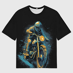 Мужская футболка оверсайз Ночной мотокросс