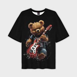 Футболка оверсайз мужская Большой плюшевый медведь играет на гитаре, цвет: 3D-принт