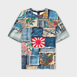 Мужская футболка оверсайз Японское художество пэчворк