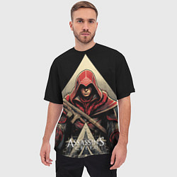 Футболка оверсайз мужская Assassins creed темный капюшон, цвет: 3D-принт — фото 2