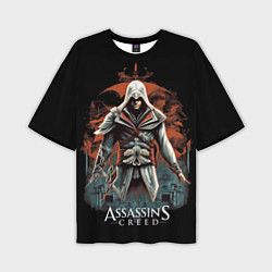 Футболка оверсайз мужская Assassins creed абстрактный фон, цвет: 3D-принт