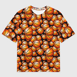 Футболка оверсайз мужская Баскетбольные мячики, цвет: 3D-принт