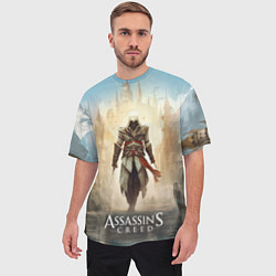 Футболка оверсайз мужская Assassins creed на фоне дворца, цвет: 3D-принт — фото 2