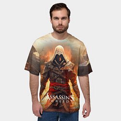 Футболка оверсайз мужская Assassins creed старый город, цвет: 3D-принт — фото 2