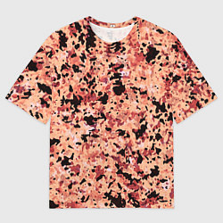 Мужская футболка оверсайз Абстракция персиковый пятнистый