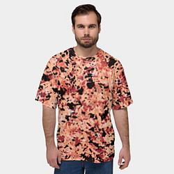 Футболка оверсайз мужская Абстракция персиковый пятнистый, цвет: 3D-принт — фото 2