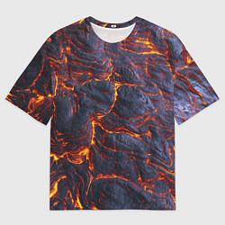 Мужская футболка оверсайз Вулканическая лава