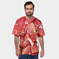Футболка оверсайз мужская Куски мяса, цвет: 3D-принт — фото 2