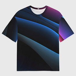 Футболка оверсайз мужская Синий стильный абстрактный геометрический стиль на, цвет: 3D-принт