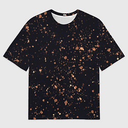 Футболка оверсайз мужская Чёрно-синий с золотым напылением, цвет: 3D-принт