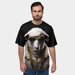 Футболка оверсайз мужская Богатый баран в цепях, цвет: 3D-принт — фото 2