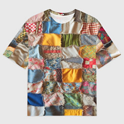 Мужская футболка оверсайз Patchwork - ai art