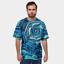 Футболка оверсайз мужская Джинсовая роза - нейросеть, цвет: 3D-принт — фото 2