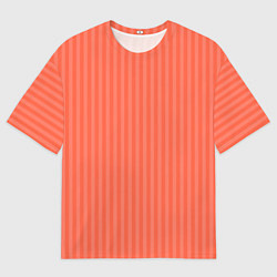 Мужская футболка оверсайз Полосатый розово-оранжевый