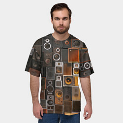 Футболка оверсайз мужская Винтажные колонки, цвет: 3D-принт — фото 2